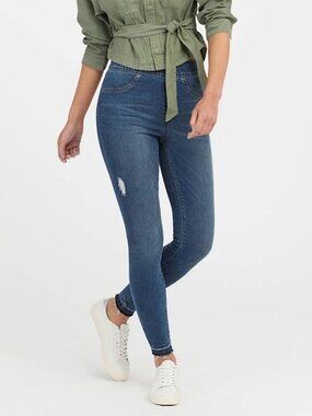 Spanx Distressed Ankle Skinny Pull-On Jeans - XL (fit like a L)